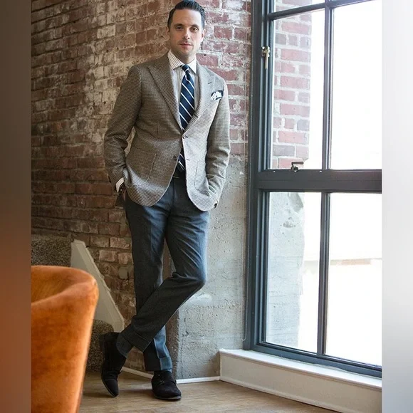 LAUREN RALPH LAUREN Mini Houndstooth Sports Jacket 46 R - Picture 1 of 10